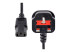 PXT101UK3M - StarTech.com 10ft (3m) UK Computer Power Cable, 18AWG, BS 1363 to C13 Power Cord, 10A 250V, Black Replacement AC Power Cord, TV/Monitor Power Cable, BS 1363 to IEC 60320 C13 Kettle Lead - Close up