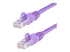N6PATCH75PL - StarTech.com 75ft CAT6 Ethernet Cable, 10 Gigabit Snagless RJ45 650MHz 100W PoE Patch Cord, CAT 6 10GbE UTP Network Cable w/Strain Relief, Purple, Fluke Tested/Wiring is UL Certified/TIA - Close up