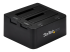 UNIDOCKU33 - StarTech.com Dual-Bay USB 3.0 to SATA and IDE Hard Drive Docking Station, USB Hard Drive Dock, External 2.53.5 SATA III and IDE (40 pin) SSDHDD Docking Station, Hot-Swap Hard Drive Bays - Left-angle