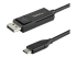 CDP2DP2MBD - StarTech 6ft (2m) USB C to DisplayPort 1.2 Cable 4K 60Hz, Bidirectional DP to USB-C or USB-C to DP Reversible Video Adapter Cable, HBR2/HDR, USB Type C / Thunderbolt 3 Monitor Cable - Right-angle